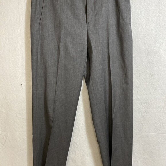 Zanella Men 100% Wool Flat Front DressStraight Leg Pants SZ 34 X 30 Made Italy